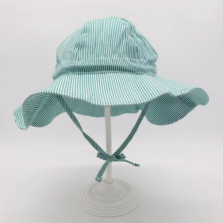 Baby Girl Sun Hat Striped Summer Beach Hats UPF 50+ Toddler  display picture 2