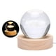 thumbnail image 2 of Lámpara de noche con forma de globo de cristal grabado en 3D, luz de ambiente romántica con base de madera, 2 of 15