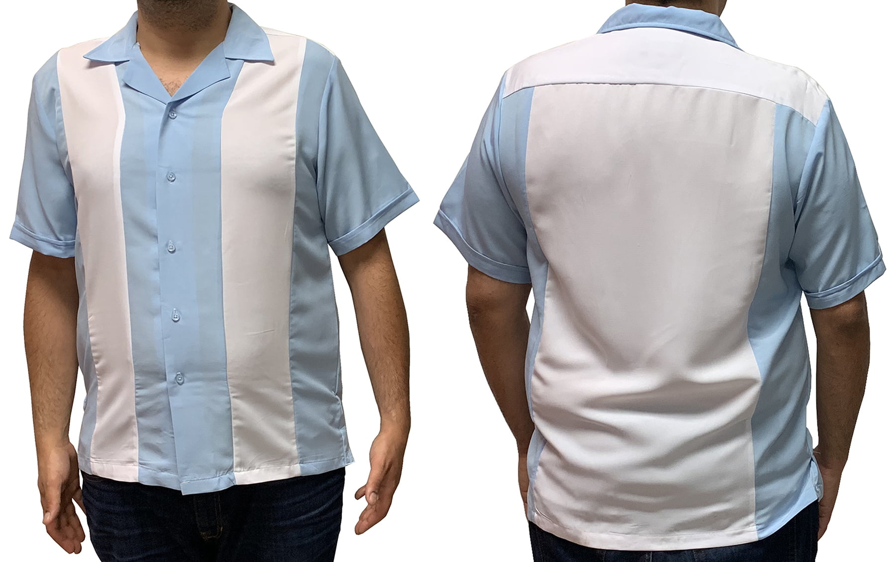 YIhujiuben Mens 50s Male Clothing Shirts Short Sleeve Button-Down Dress Shirts