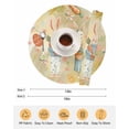 thumbnail image 6 of 13 Inch Round Placemats Set of 6, Spring Easter Non Slip Heat Insulation PP Table Mats, Bunny Carrots Eggs Floral Botanical Yellow Washable Place Mats for Kitchen Dining Party Table Decor, 6 of 7