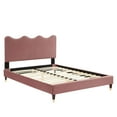 thumbnail image 4 of Modway Current Performance Velvet Queen Platform Bed in Dusty Rose, 4 of 10