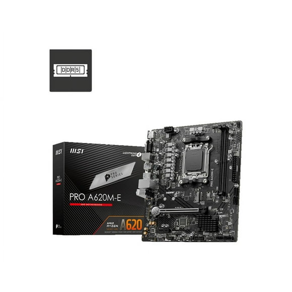 MSI PRO A620M-E MATX Motherboard ( Supports AMD Ryzen 7000 Series Desktop Processor, AM5, DDR5, PCIe 4.0, M.2, USB 3.2, mATX)