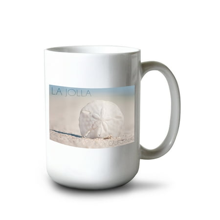 

15 fl oz Ceramic Mug La Jolla California Sand Dollar and Beach Dishwasher & Microwave Safe