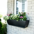 thumbnail image 7 of Acadia 36" x 11" x 10" Black Self Watering Plastic Window Box Planter with Steel Wall Mount Brackets, 7 of 7
