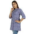 thumbnail image 2 of Moomaya Printed Cotton Tunic Top For WoMen's Mandarin Collar Ethnic Wear Pin Tuck Kurti, 2 of 7