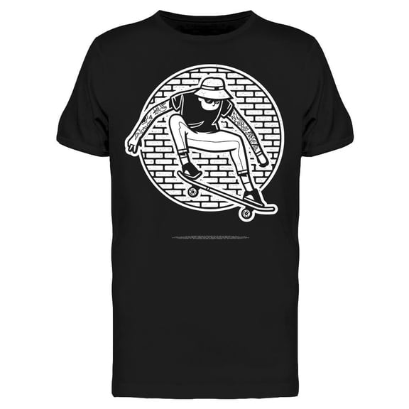 Guy With Tattoos Skating T-Shirt Men -Image by Shutterstock, Male XX-Large