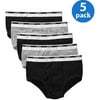 Men's Plush Waistband Assorted Colors Brief Underwear, 5-Pack