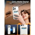 thumbnail image 3 of Magsafe Phone Wallet Stand Compatible for iPhone 16/15/14/13/12 Series, Magsafe Wallet Card Holder with Detachable Phone Case for iPhone 16 Pro, 1 Set, 3 of 9