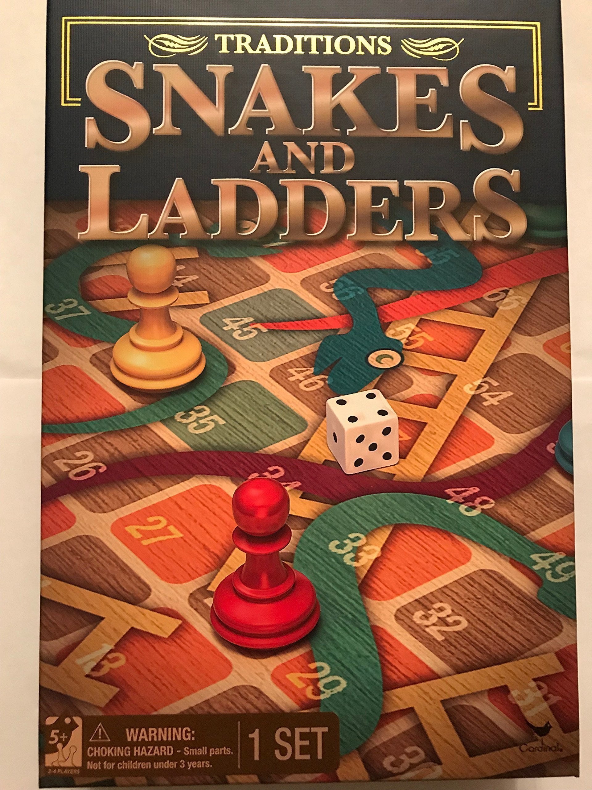 SNAKES AND LADDERS BOARD GAME 28335 TRADITIONAL FAMILY CLASSIC FUN KIDS GAME 