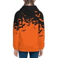 thumbnail image 6 of Xecao Halloween With Black Bats Pattern Zip Up Hoodies for Boys Girls, Sweatshirt with Pockets-Small, 6 of 6