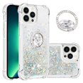 thumbnail image 1 of Funda para iPhone 13 Pro Max con Brillo Líquido Flotante, Purpurina, Parachoques y Anillo Giratorio Soporte, 1 of 5