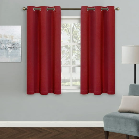 Cortinas opacas MYSKY HOME rojas de 42 x 114 cm para ventanas pequeñas