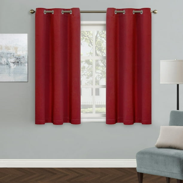 Cortinas opacas MYSKY HOME rojas de 42 x 114 cm para ventanas pequeñas