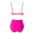 thumbnail image 5 of DHFJKG High Waist Bikini Set Women 2 Piece Swimsuits Twist Front Top And Swim Briefs Bottoms Solid Color Bathing Suit Trendy Beachwear, 5 of 5