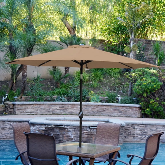 Jeco 9 ft. Aluminum Patio Market Patio Umbrella with Tilt and Crank