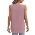 thumbnail image 5 of Summer V-neck T-shirt sleeveless hollow jacquard top casual vest for women, 5 of 6