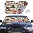 thumbnail image 2 of Balery Vintage Coffee Print Car Windshield Sun Shade,Windshield Sunshade for Car Pickup Truck SUV Accessories-Medium, 2 of 7