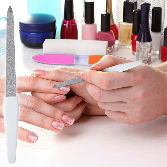 Fiudx Lima de Uñas Doble Cara, Herramienta Ergonómica para Uñas, Kit de Manicura Compacto, Uñas Artificiales Naturales, Esencial para Cuidado Diario, Ideal para Viajes, Fácil Mantenimiento.