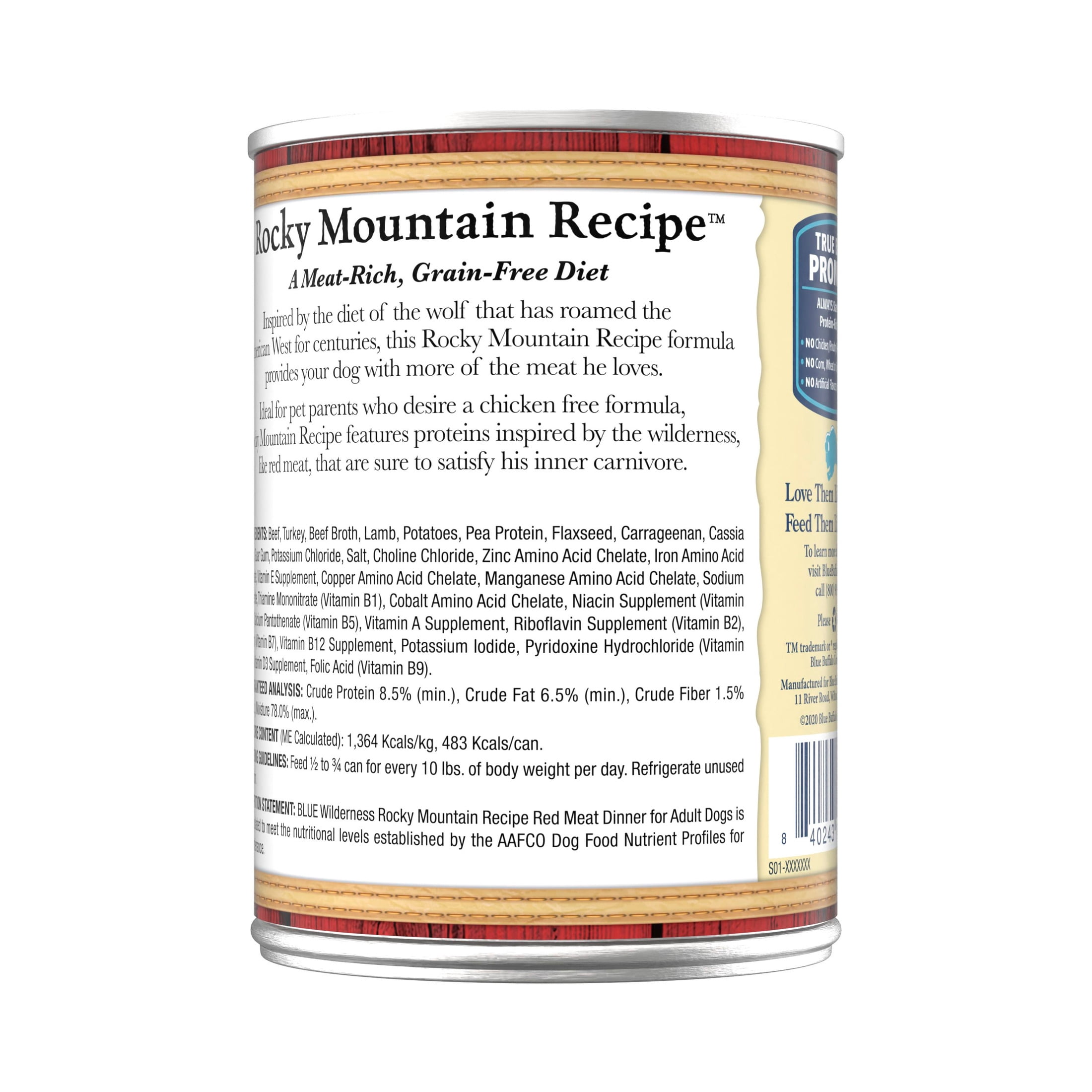 (12 pack) Blue Buffalo Wilderness Adult Wet Dog Food, Grain Free, Red Meat Paté, 12.5oz Can
