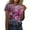 Purple, variant on T Shirts for Women Tops Summer Casual Blouses Short Sleeve 3D Floral Printed Round Neck Pullover Loose T Shirts Dressy Basic Tees 2025