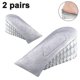 thumbnail image 1 of 2 Pairs Heel Lift Inserts Height Increase Insole Invisible Heightening Insole Sillicone 3-layer Heel Support Insoles Height-adjustable Shoe Pads Foot, 1 of 3