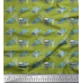 thumbnail image 1 of Soimoi Japan Crepe Satin Fabric Fish,Coral & Jellyfish Ocean Printed Fabric 1 Yard 42 Inch Wide, 1 of 1