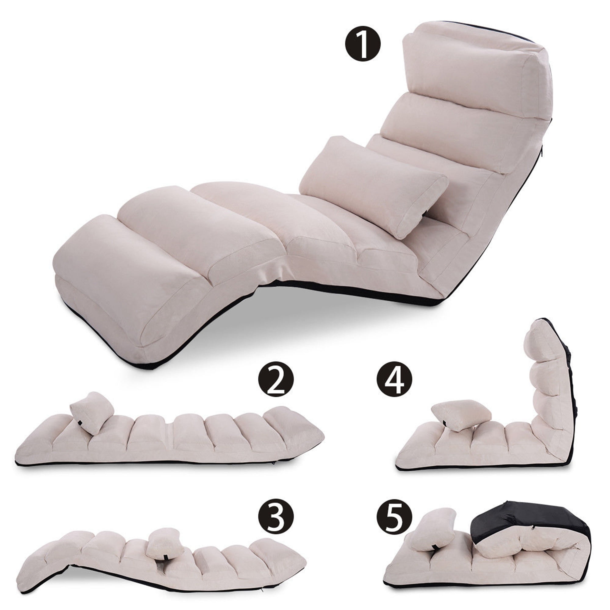 Costway stylish folding lazy sofa chair with pillow hotsell