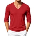 thumbnail image 2 of Kalauyu Long Sleeve Gym T Shirts for Men Mesh V Neck Quick Dry Moisture Wicking Casual Lightweight Summer Solid Workout Tops, 2 of 9