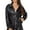 Black, variant on Faux Leather Lapel Collar Moto Jacket for Women, Zip Up Long Sleeve, Elegant Fall Winter Outerwear, 1 Piece, S-XXL, Plus Size Friendly