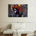 thumbnail image 2 of Elephant Stock Afro Abstract Wall Art - Horizontal Canvas Wall Art - Living Room Wall Decor - People Canvas - Black And Teal Decor - 39" x 26", 2 of 8