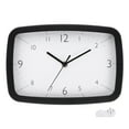 thumbnail image 1 of Reloj de pared rectangular Uxcell de 11 pulgadas, silencioso y sin tictac, reloj de cuarzo a pilas, decoración, negro, 1 of 7