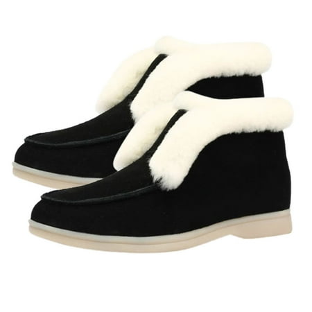 

HEVIRGO Fashion Winter Plush Warm Anti-Slip Outdoors Bootie Low Heel Women Short Boots