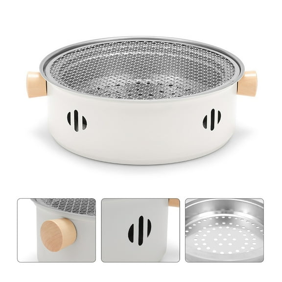 Compact Charcoal Barbecue Grill Slow Cooking Device for Hiking and Camping