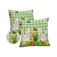 thumbnail image 2 of Easter Bunny Eggs Flower Grassland Outdoor Pillow Covers Waterproof Throw Pillow Cover 18x18in Set of 2,Square Decorative Pillowcases Cushion Case for Patio Sofa Couch,Green Checkered Lattice, 2 of 7