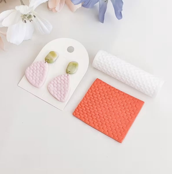 4pcs Polymer Clay Texture Roller Set - Plastic Pottery Pattern Stamping Tools for DIY Jewelry and Crafting