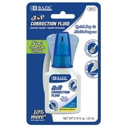 BAZIC Correction Liquid White Out 22 ml, Foam Brush & Metal Tip, 1-Pack