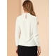 thumbnail image 5 of INSPIRE CHIC Blusas De Gasa Manga Larga Camisa De Oficina Trabajo Cuello Gargantilla Encaje Elegante Para Mujer Blanco S, 5 of 6