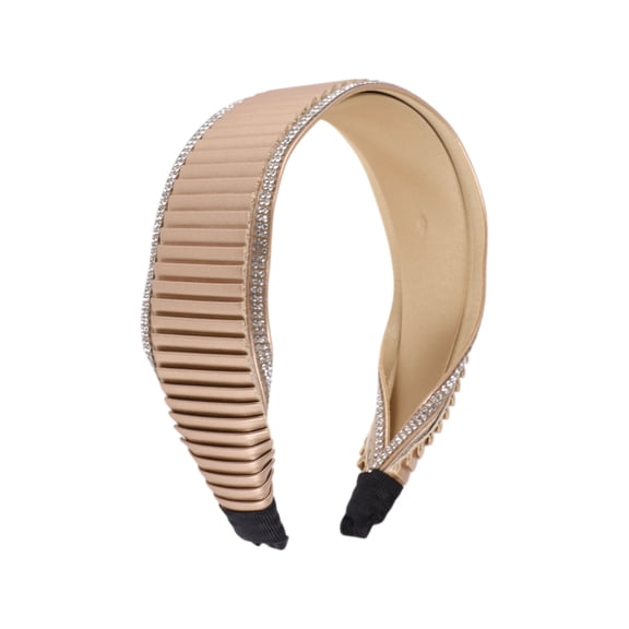 Unique Bargains 1 Pc Headband Pleats Wide-brimmed Hair Accessories for Women Champagne Pink