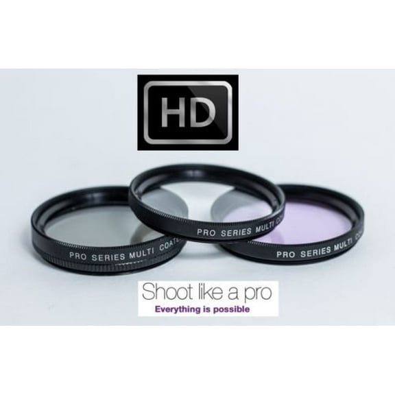 New UV Polarizer & FLD 3Pc HD Glass Filter Kit For Fujifilm X-E2 XE2 (58 mm)