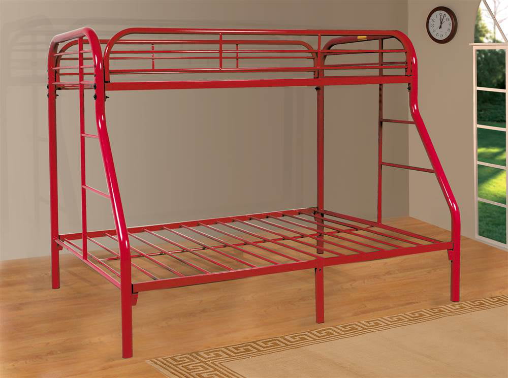 Twin Over Full Red Bunk Bed Com, Red Metal Bunk Bed