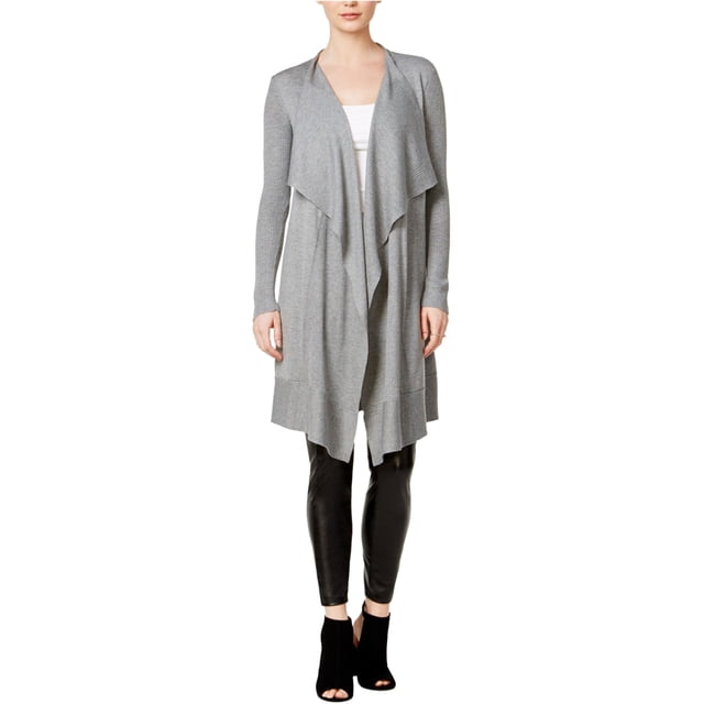 Kensie Womens Waterfall Cardigan Suéter, Gris, Pequeño