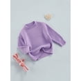 thumbnail image 3 of Kiapeise Toddler Baby Girl Boy Oversized Chunky Sweater Crewneck Sweatshirt Infant Fall Winter Warm Knit Tops Clothes, 3 of 9