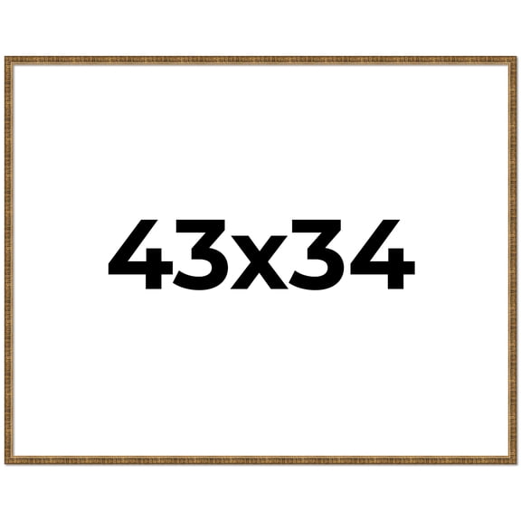 43x34 Frame Gold Solid Wood Picture Frame - Complete Modern Photo Frame Includes UV Acrylic