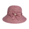 thumbnail image 4 of Women Summer Sun Hat for Elderly Mom Breathable Cotton Fabric Bow‑Decorated Bucket Hat Lightweight Outdoor UV‑Protection Fisherman Cap for Senior Ladies, 4 of 5