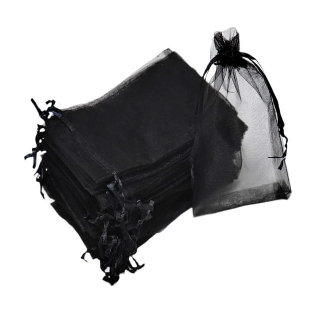 100x Bolsas de regalo de Navidad, bolsas de regalo para fiestas, bodas, mini recuerdos de fiesta, decoración Negro