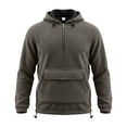 thumbnail image 3 of YOIAVAIOY Mens Quarter Zip Fleece Hoodie Heavy Warm Pullover Hoodies Adjustable Drawstring Sweatshirt Fall Winter Outdoor Athletic Sweatshirt Coffee L, 3 of 10