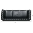 thumbnail image 5 of 3 Piece Configurable Living Room Sofa Set with Removable Backrest, Sponge Couch with Rolled Arm Cushion and Gourd-Shaped Sofa Feet, Black, 5 of 7