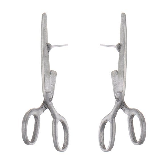 Necvior Fashionable Alloy Scissor Earrings Stylish and Versatile Ear Studs Ear Jewelry