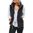 thumbnail image 2 of BKQCNKM Puffer Vest Women Vests for Women 2024 Women's Solid Color Fashion Casual Sleeveless Pocket Zipper Coat Cropped Puffer Vest, Black 4XL, 2 of 5