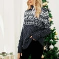 thumbnail image 4 of Craaazy Christmas Women Sweater Casual Long Sleeve Christmas Print Knit Women Tops Turtle-Neck Snowflake Patterns Pullover Gifts for Women, 4 of 6